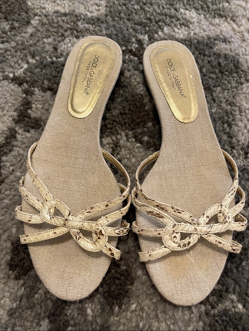 Dolce & Gabbana Snake Skin Print Sandals 40.5
